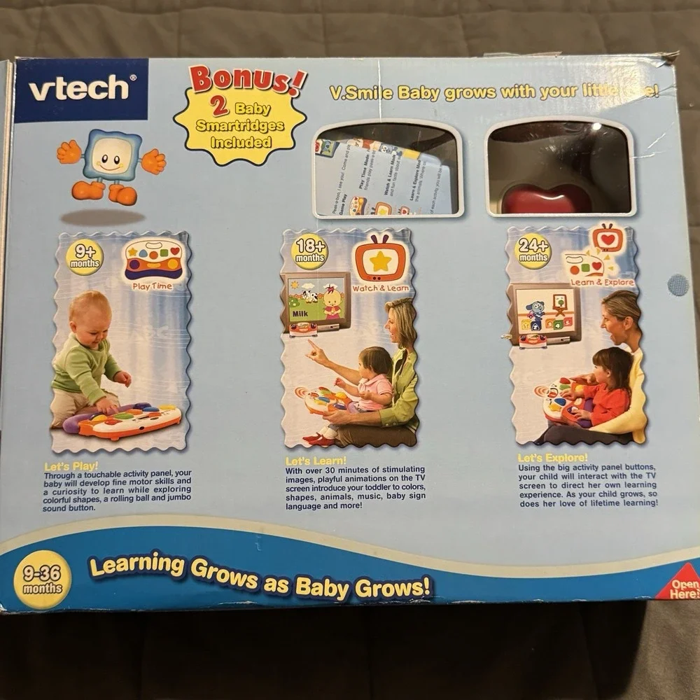 VTech V.Smile Baby Infant Development System Barney & Friends + 2 Smartridges